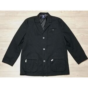 Phat Farm Dress Jacket Blazer Mens Size Large Black Y2K Suit Coat